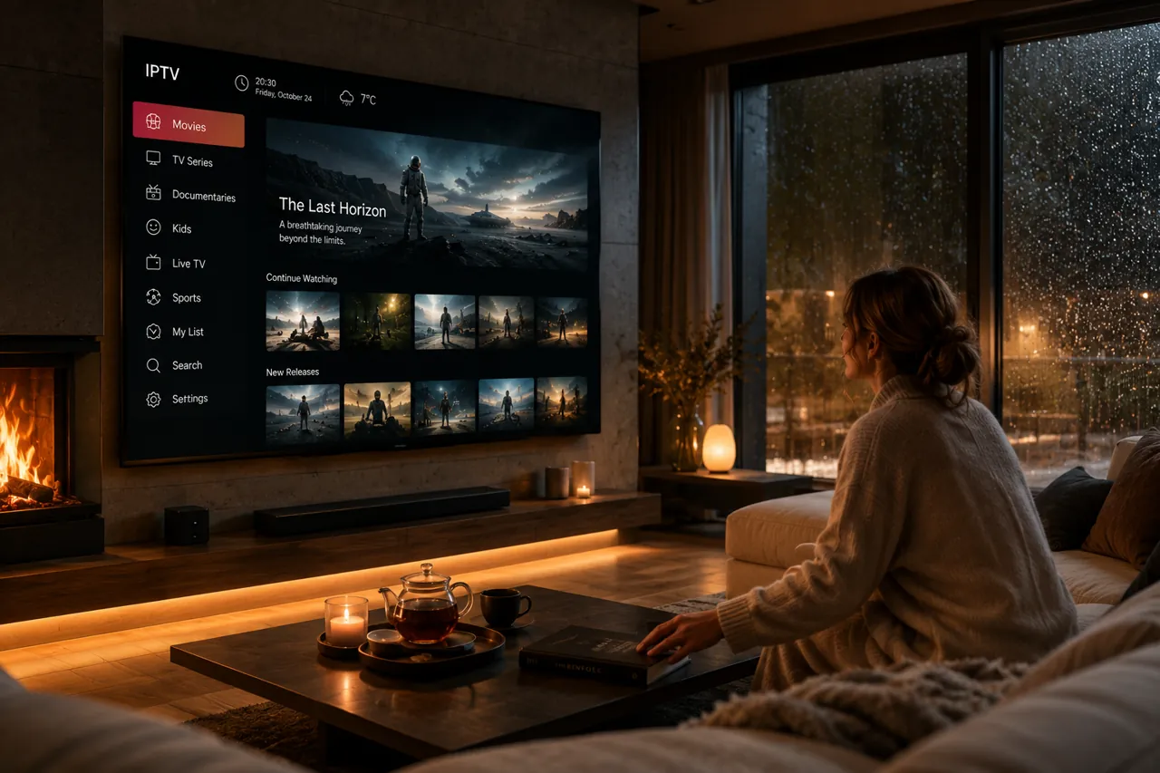 Wysoka jakość obrazu do 4K Ultra HD na dużym telewizorze Smart TV w domowym salonie